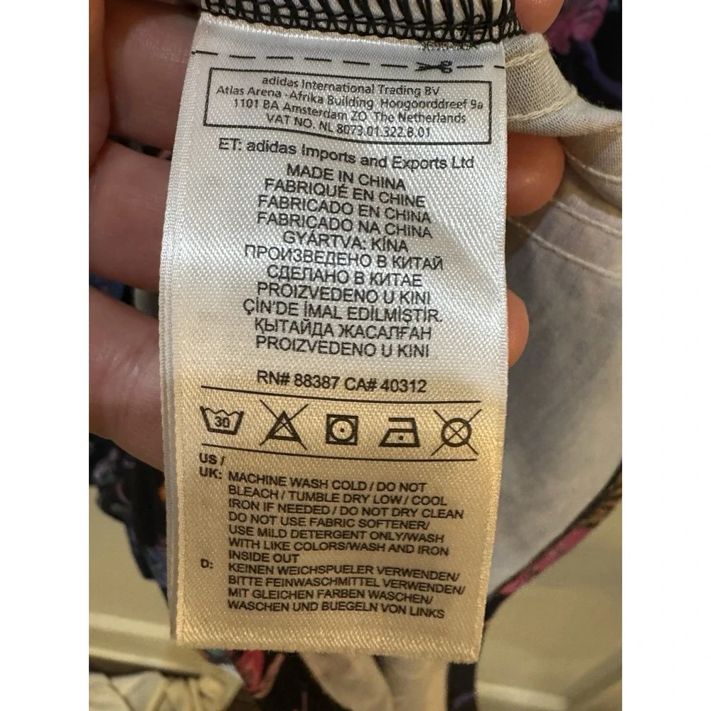 Adidas Originals "Poisonous Garden" floral print tank dress Size Medium Bodycon - Picture 7 of 13